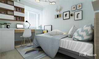 120平北欧风格三居卧室装修设计图