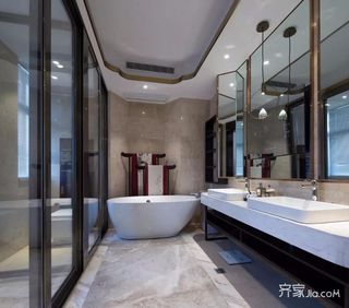 新中式复式别墅卫生间装修设计效果图