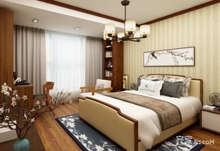 一居室新中式风格卧室装修效果图