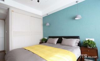 100平现代简约三居卧室背景墙装修效果图