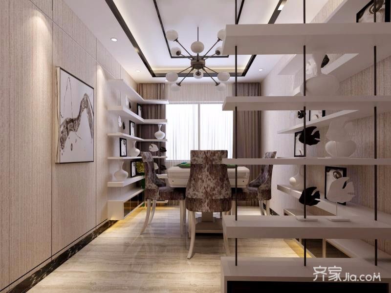 20万以上装修,四房装修,140平米以上装修,简约风格,卧室,隔断,白色