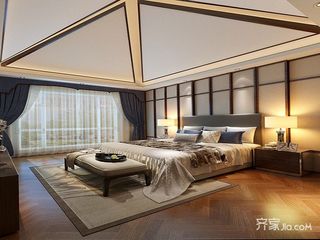 90㎡新中式三居卧室装修效果图