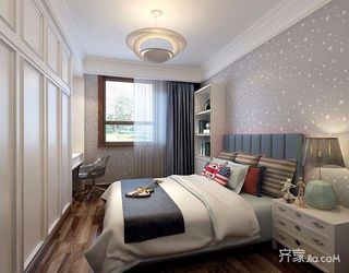 新中式风格别墅装修卧室搭配图