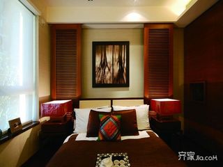 现代中式风格别墅卧室装修效果图