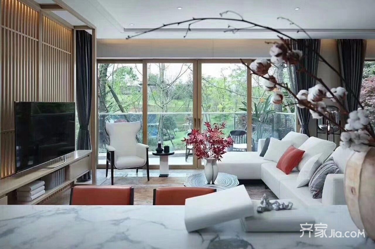 新中式别墅客厅装修设计效果图
