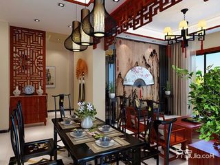 175㎡中式风格设计餐桌图片