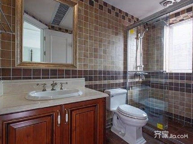 20万以上装修,三居室装修,140平米以上装修,中式风格,卫生间,浴室柜