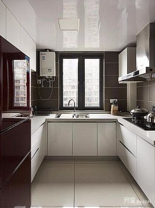 80平欧式风格装修厨房构造图