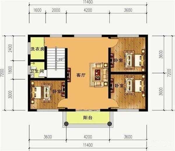 11.4X7.2M三层超大气对称别墅,进深窄更考验设计,居住体验感赞爆