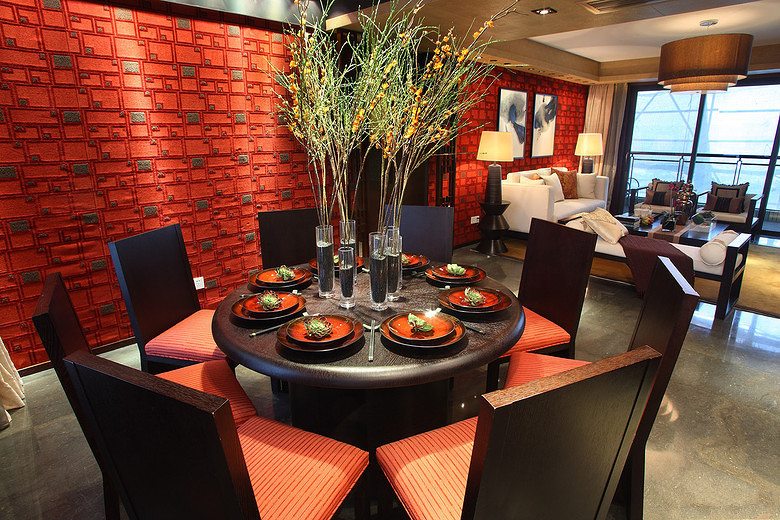 三居 中式 峰光无限 餐厅图片来自西安峰光无限装饰在华润・二十四城三居135平中式的分享