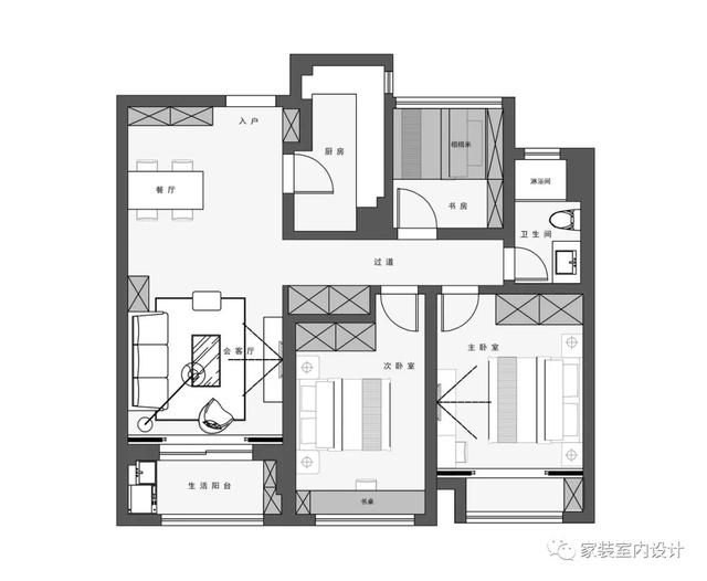 90m²现代轻奢三居，复古优雅、精致时髦的气质美家