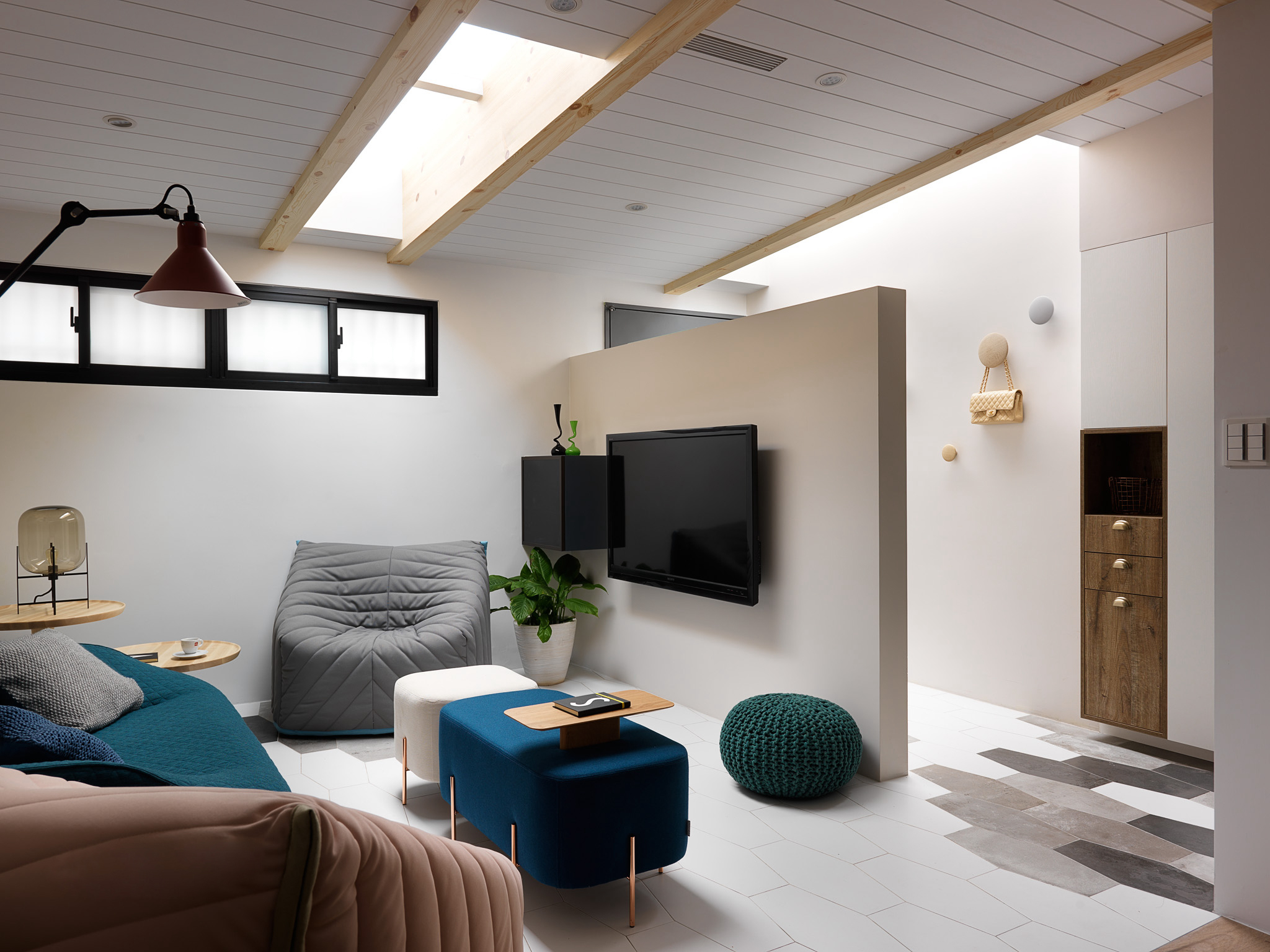 112平北欧风公寓装修电视背景墙隔断设计图