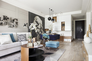 现代风格二居室装修沙发背景墙效果图