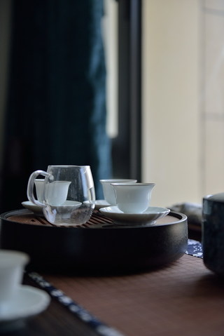 新中式风格三居室装修茶台小景