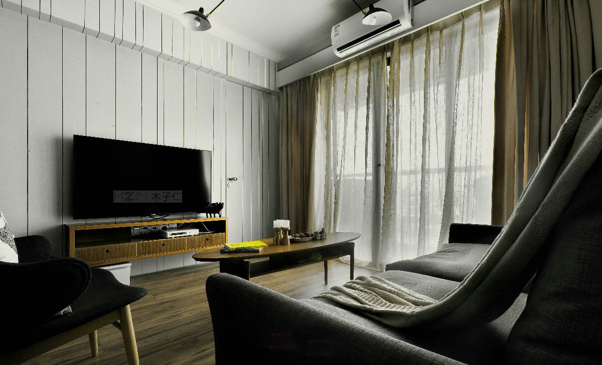 现代简约三居室客厅装修效果图