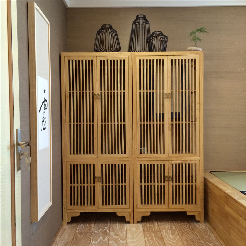 140平新中式四居室装修储物柜设计图