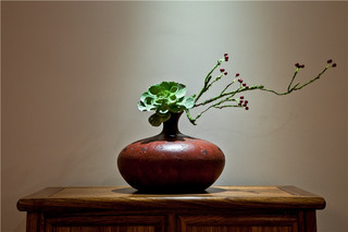 新中式混搭三居室装修花瓶摆件特写