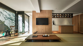 日式风格别墅电视背景墙装修设计图