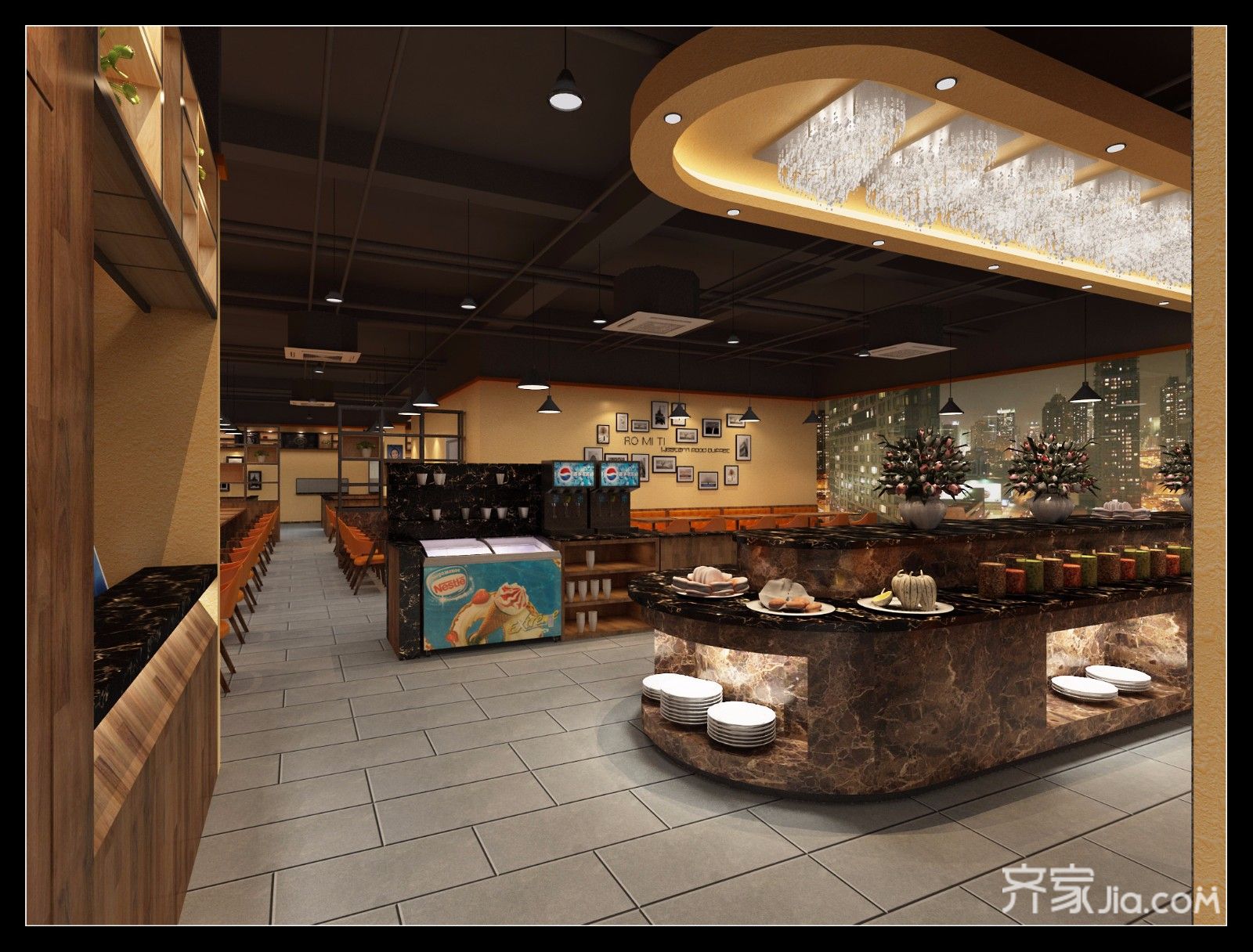 自助餐厅,30-50万,90-120平米,