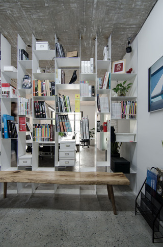 开物工作室办公空间装修书架设计