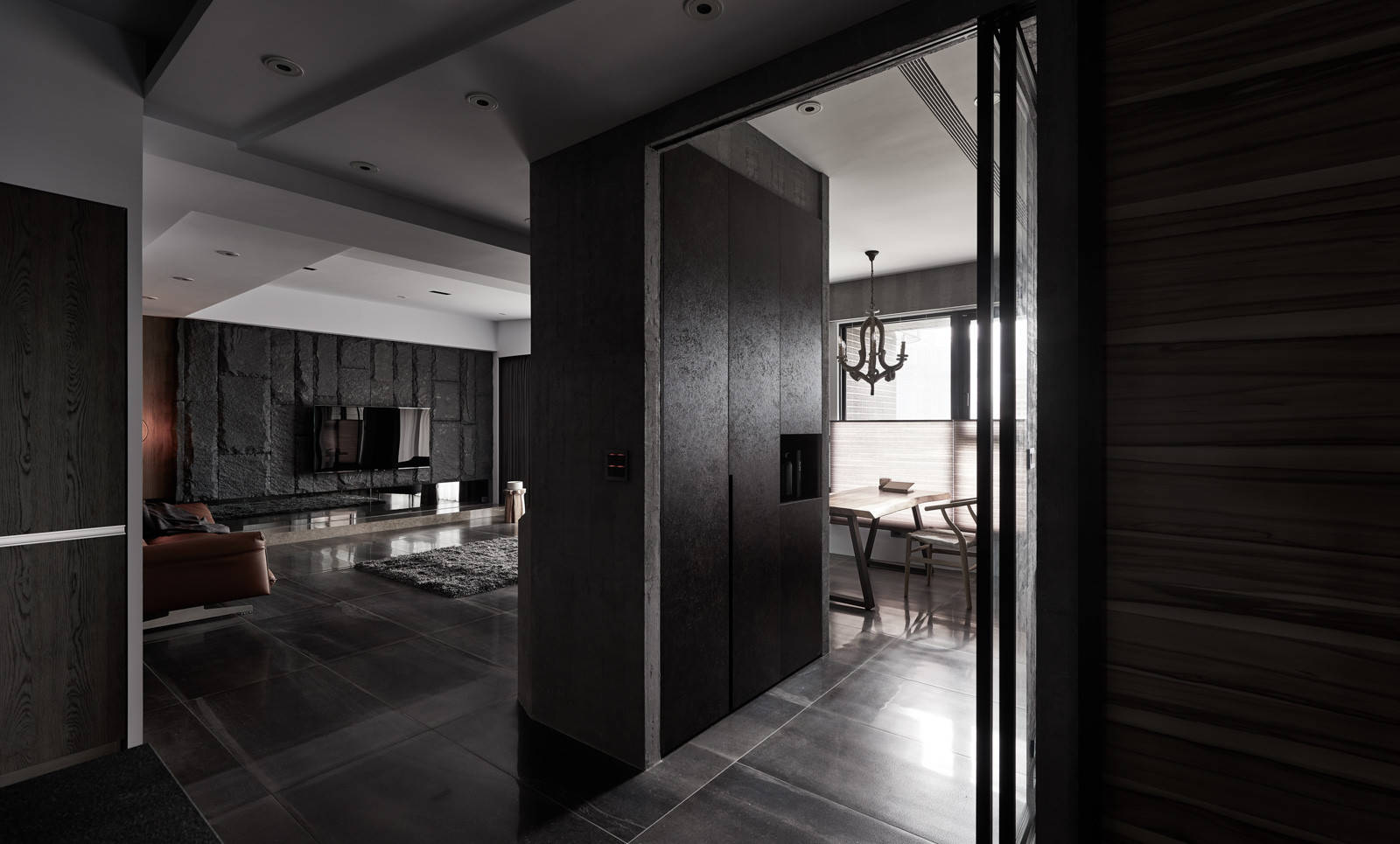 文雅黑色系选择酷酷的黑色作为家居主色调搭配地板和家具没