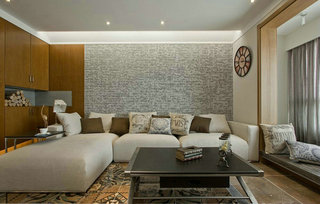 80平现代风格沙发背景墙装修效果图