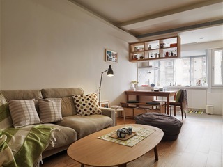 日式风格小户型沙发背景墙装修效果图