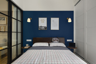 40㎡小户型公寓床头背景墙装修效果图