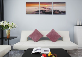 120㎡现代简约风沙发背景墙装修效果图