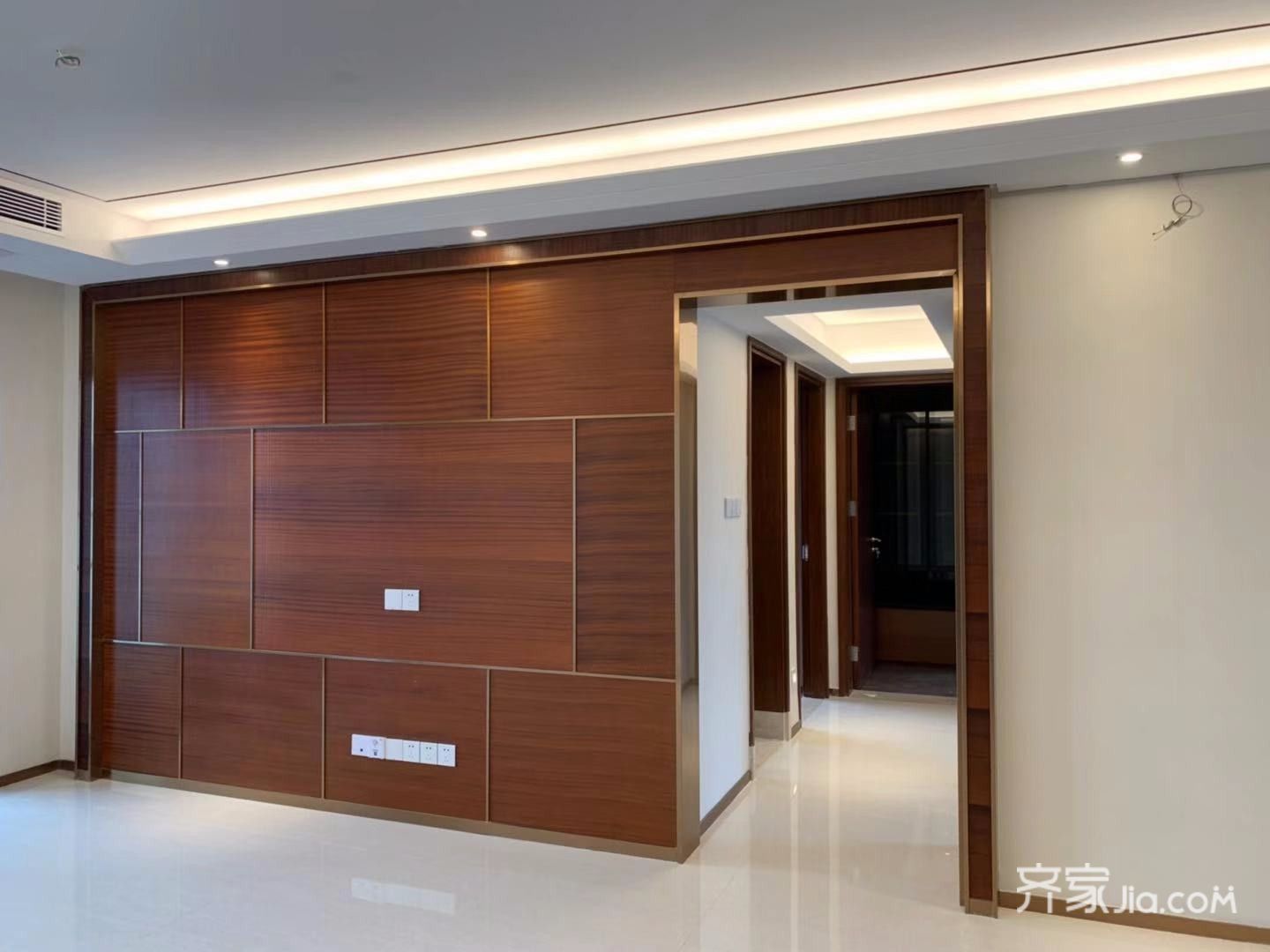 22万120平米新古典三房装修效果图,实景柚木新中式装修案例效果图