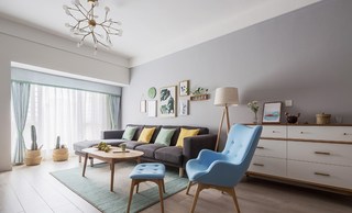 北欧风格二居室装修客厅沙发搭配图