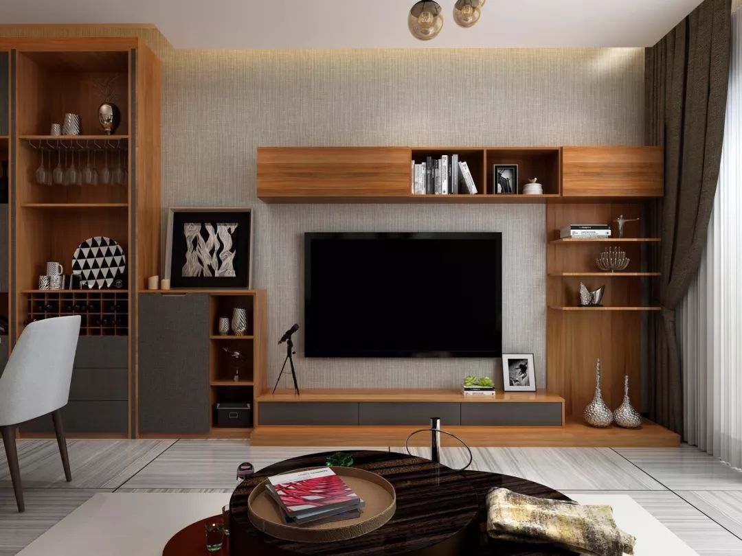 35款胡桃木电视柜轻松搞定你家背景墙