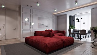 101平现代公寓沙发背景墙装修效果图