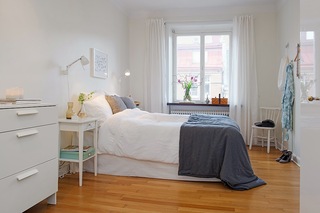 小户型白色北欧风公寓卧室装修效果图