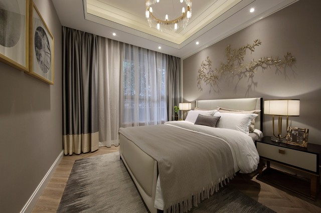 大户型轻奢样板间房卧室装修效果图_齐家网装修效果图