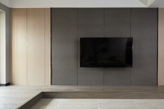 现代简约三居室电视背景墙装修效果图
