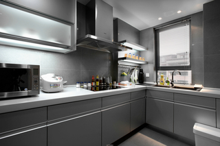 灰色现代简约厨房装修效果图
