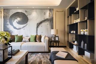 新中式风格四房沙发背景墙装修效果图