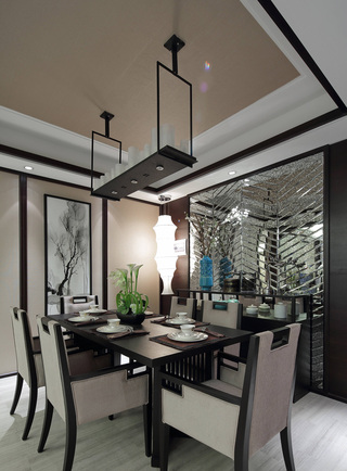 新中式风格样板房餐厅装修效果图