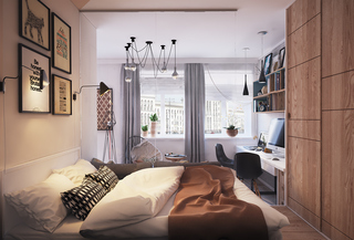 40平米小户型公寓卧室装修效果图