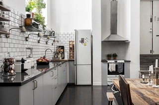 北欧混搭风格公寓厨房装修效果图