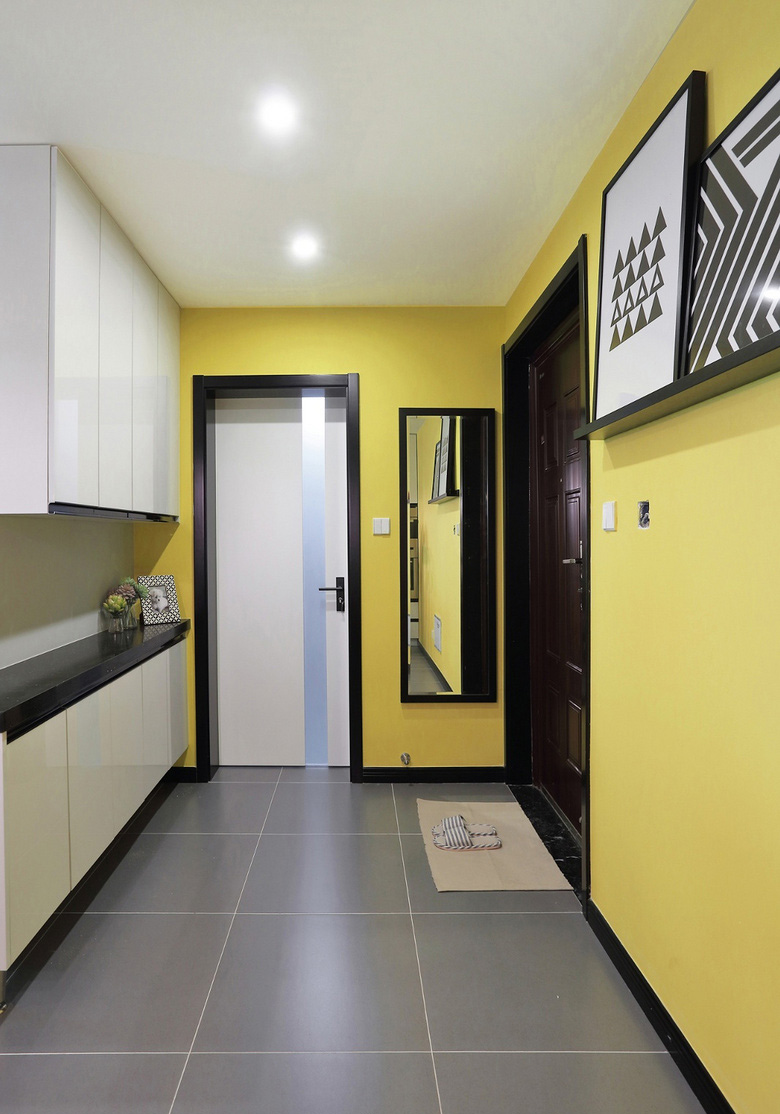 二居室装修,80平米装修,5-10万装修,北欧风格,黄色