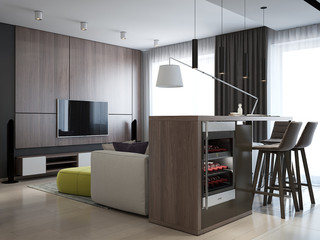 现代公寓电视背景墙装修设计效果图