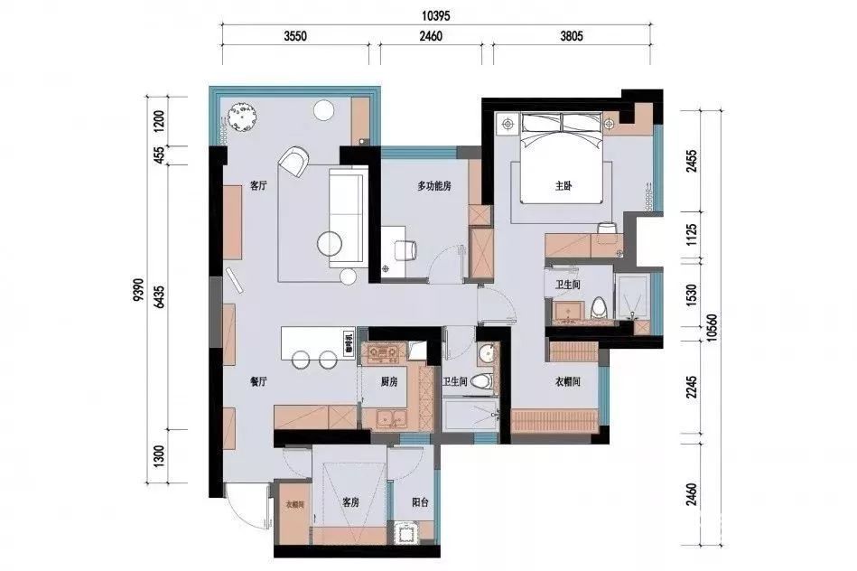 116㎡三居室北歐極簡風