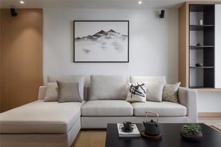 160㎡现代简约沙发背景墙装修效果图