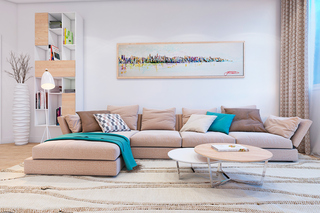 小户型简约风格公寓沙发背景墙装修效果图