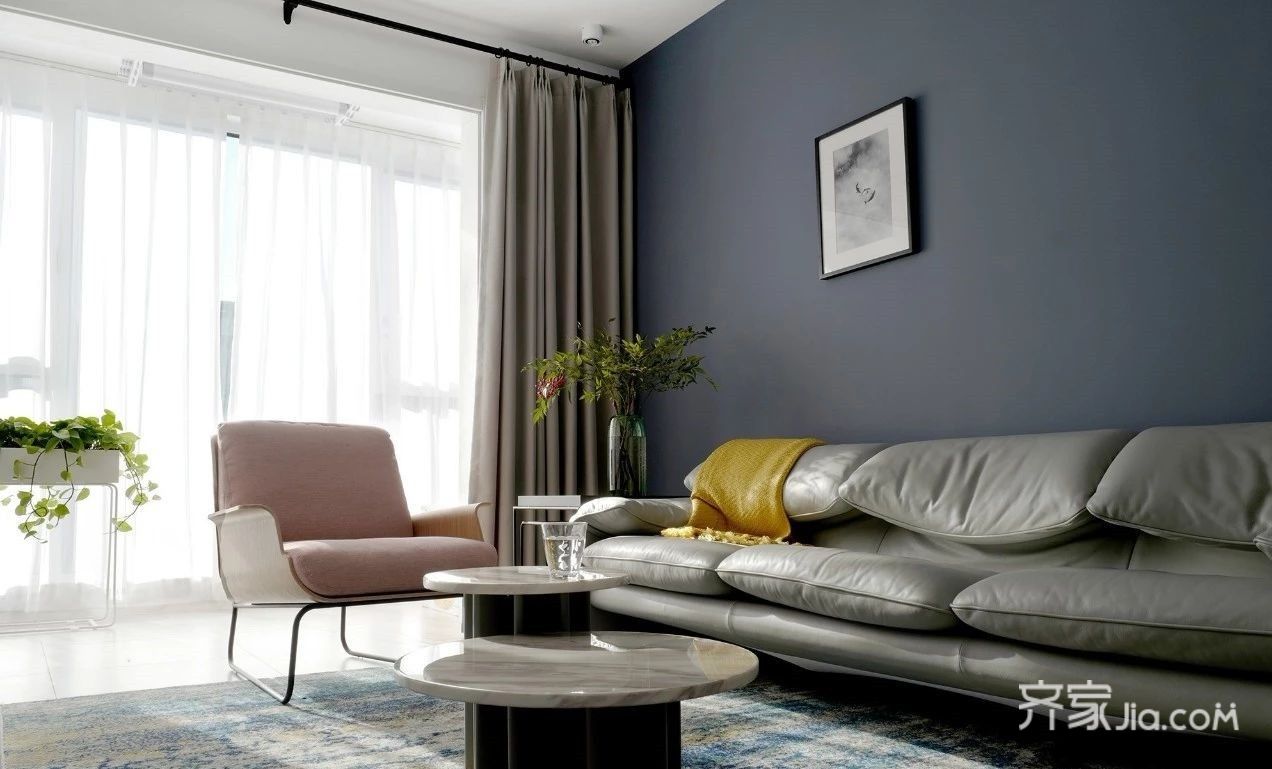 灰蓝色沙发搭配效果图图片