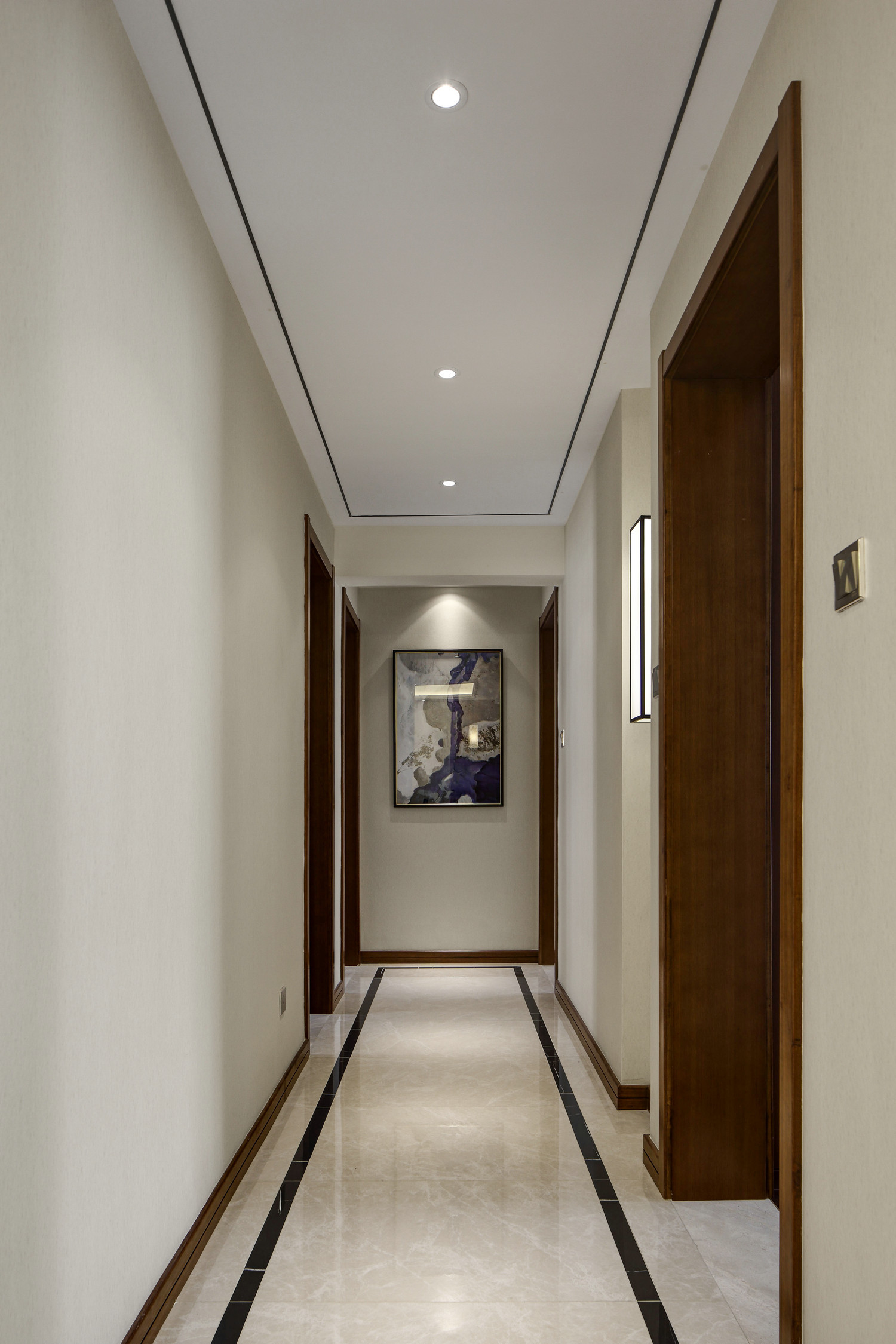 现代中式风三居走廊装修效果图