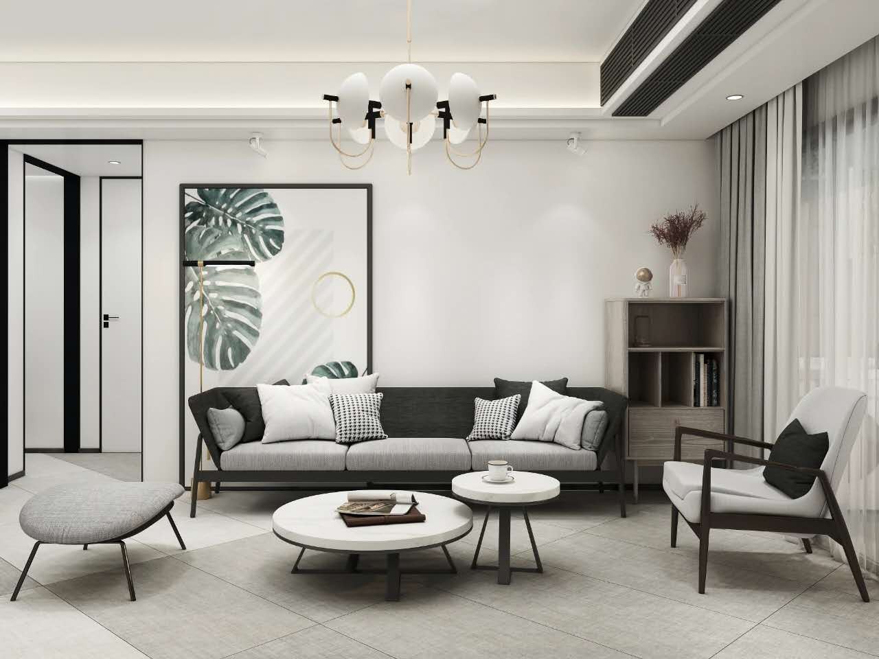 装修效果图_北欧风~高级灰装修案例效果图-齐家典尚装修