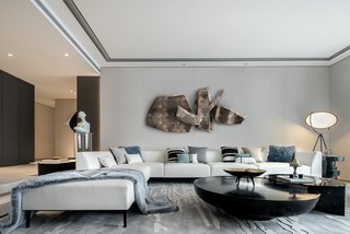大户型现代风沙发背景墙装修效果图